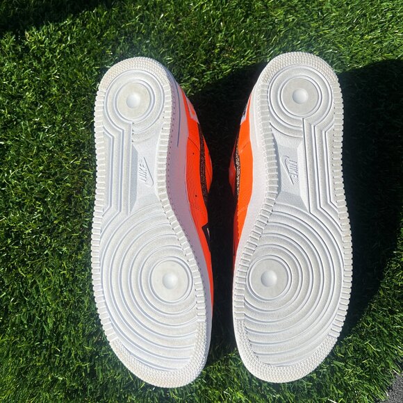 Nike Air Force 1 Low Top Orange Leather "Just Do It" - Picture 7 of 8